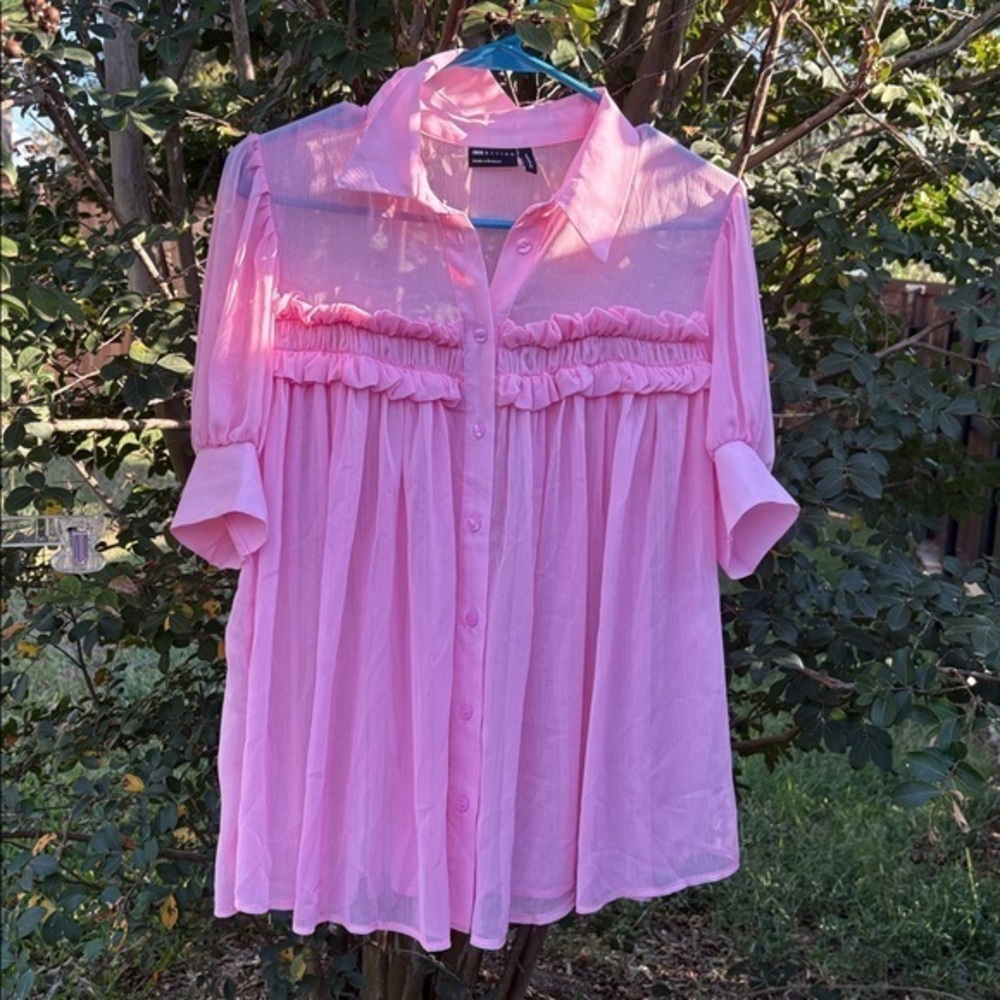 ASOS Pink Sheer Blouse